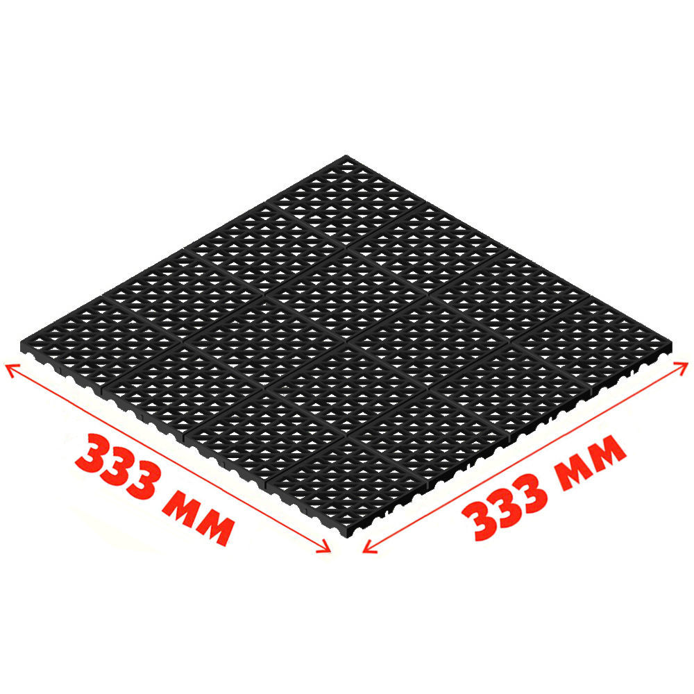 Газонная решетка универсальная "ап" черная 333*333*10,5 мм (12,5 т/м2) Альта-профиль