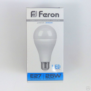 Лампа LED 25вт А60 дневная 230в Feron 