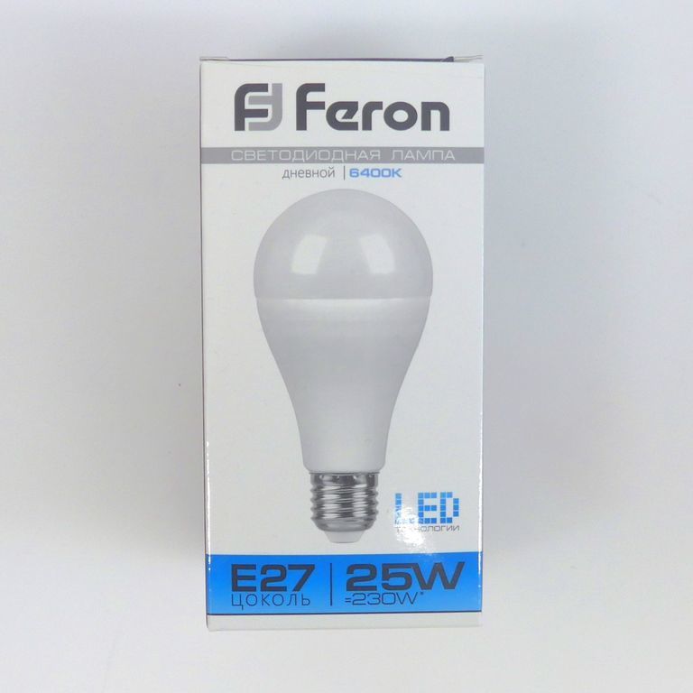 Лампа светодиодная LED 25вт А60 дневная 230в Feron