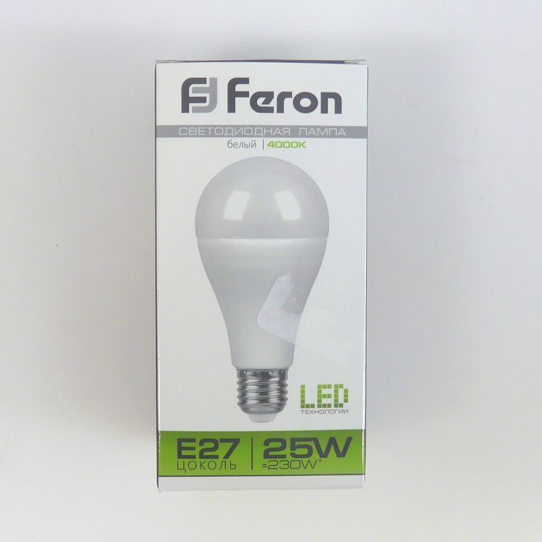 Лампа светодиодная LED 25вт А60 белая 230в Feron
