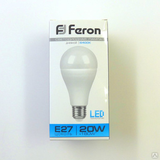 Лампа LED 20вт А60 холодная 230в Feron 