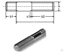 М10*20 шпилька ввинчиваемый конец=2d, кл.пр 5.8 DIN 835 