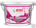 Краска акриловая Bitex Acryl Fassadenfarbe, 20 кг, фасадная, акриловая, белая