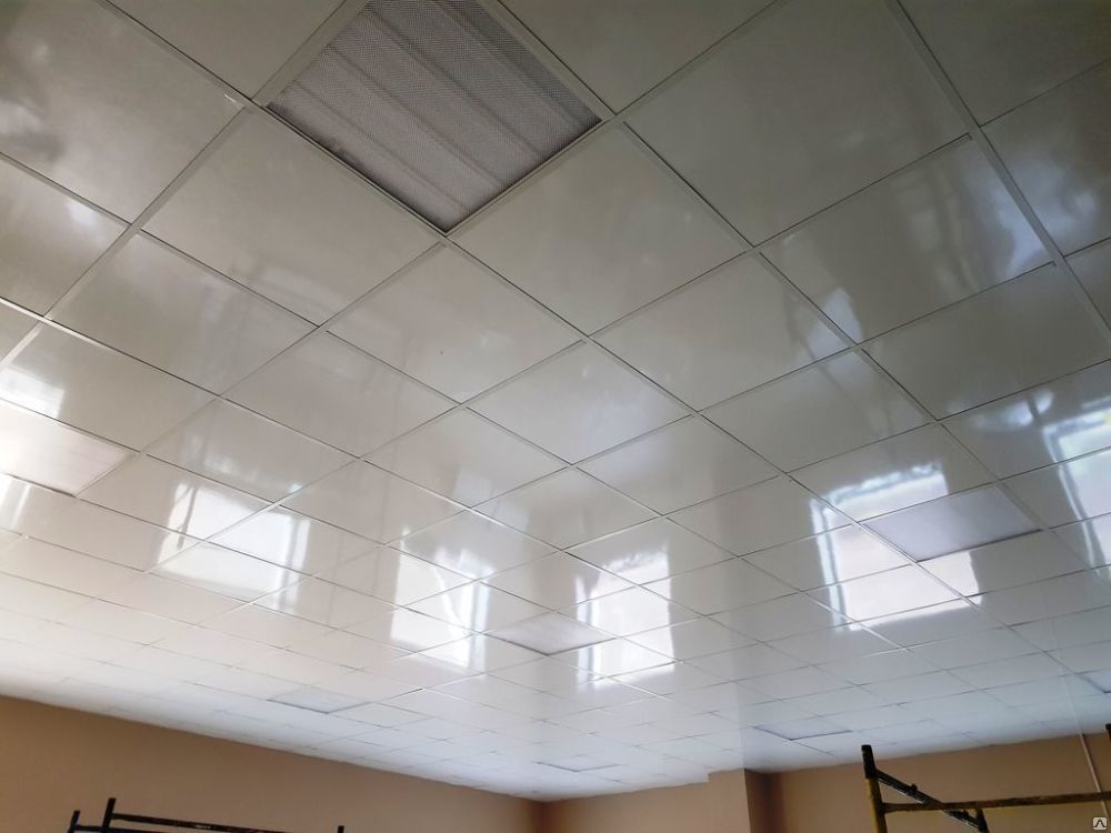 Потолочная панель в потолок Армстронг AQUAPLAST Strich 600х600х8mm влагостойкий полимер
