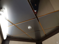 Кассетный потолок алюминий матовый RAL 9006 0,32мм с кромкой Тегулар 90*