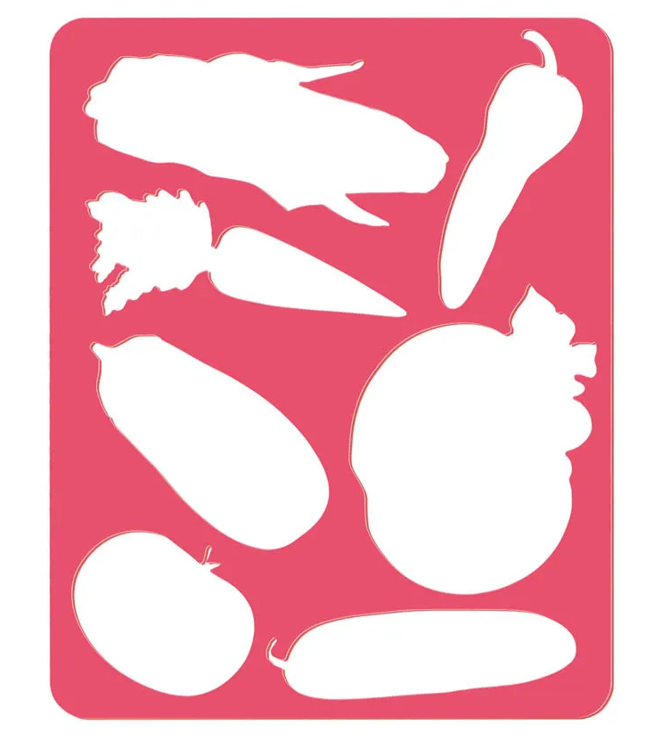 Трафарет-раскраска контурный, СТАММ "Овощи", пакет, европодвес
