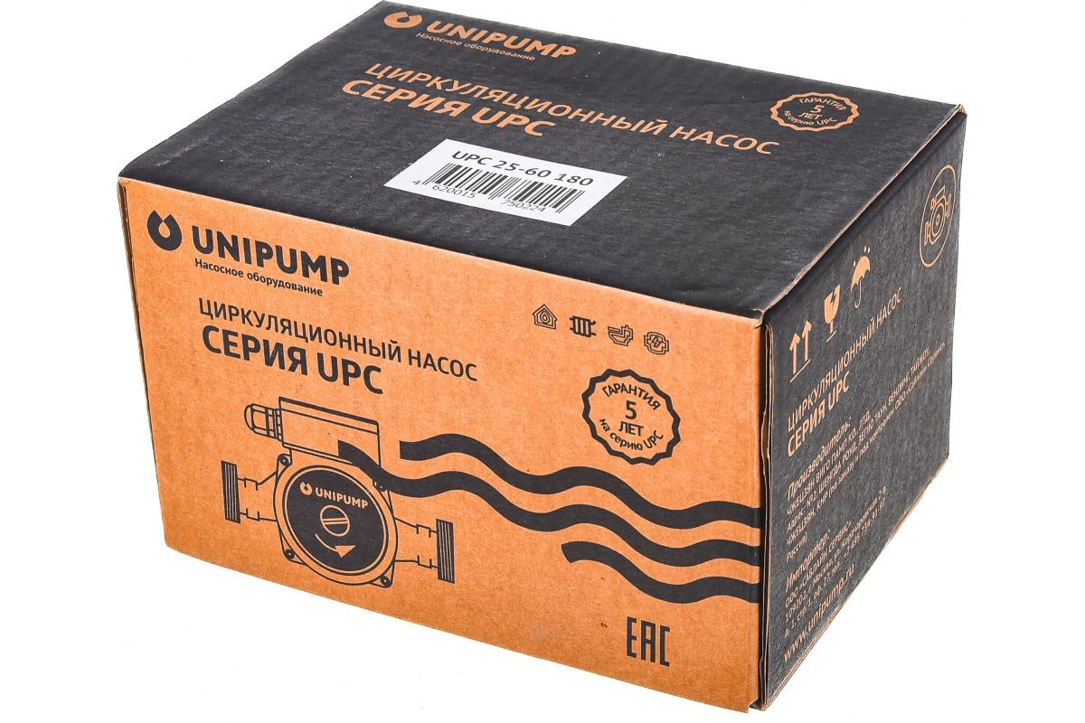 Циркуляционный насос Unipump UPС 25-60 180 мм с гайками, напор 6 м, диаметр  25мм, расход 63 лмин, 3 скорости, 50058, цена в Барнауле от компании  Алтайский Уют