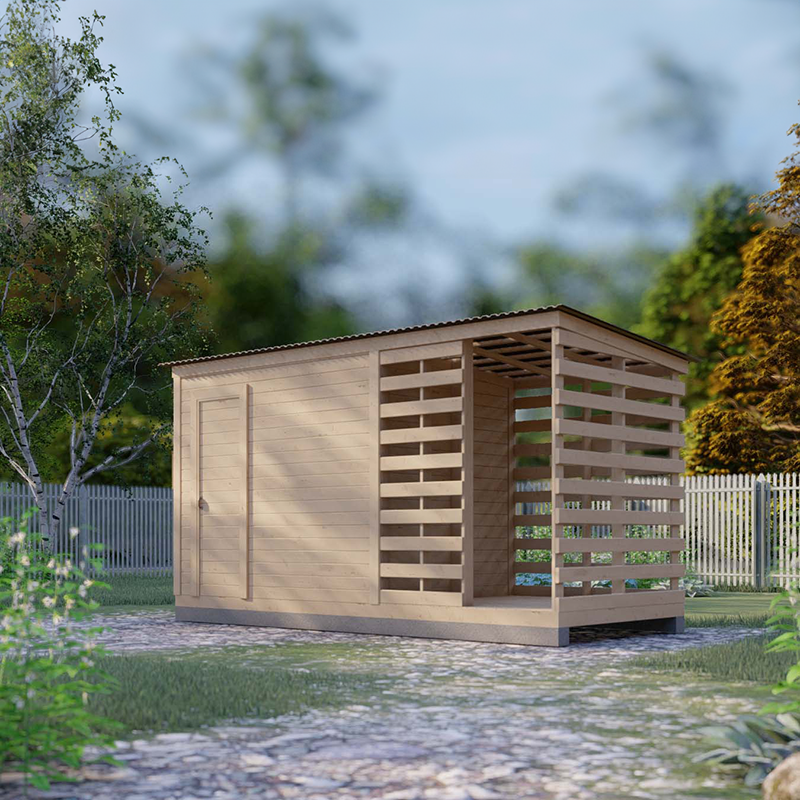 Сарай 5х2 садовый гараж односкатный деревянный