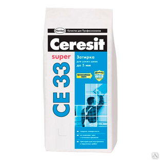 Затирка для швов CE 33 Super для узких швов до 5 мм Роса 2 кг Церезит 1/12 (2092322) 