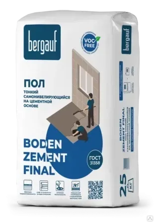 Ровнитель самонивелирующийся Boden Zement Final 2,5-10мм 25 кг Bergauf 1/56 (01115)