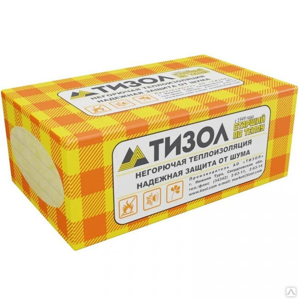 Теплоизоляция Тизол-ФАСАД 100 (1000х600х50) уп. 0,18 м3, 3,6 м2