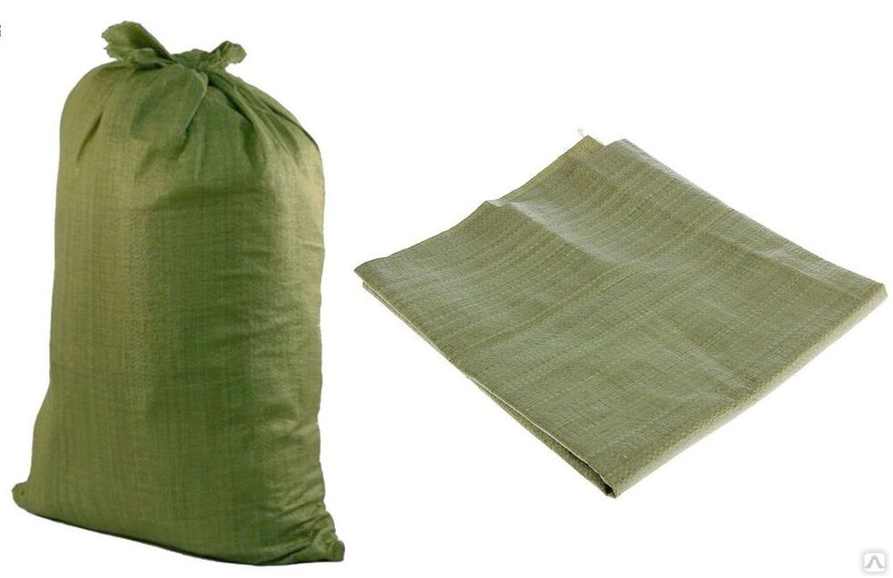 Мешок для строительного мусора п/проп.тканый 55 см х 95 см зеленый до 50 кг 100/1000 ЭЖ20