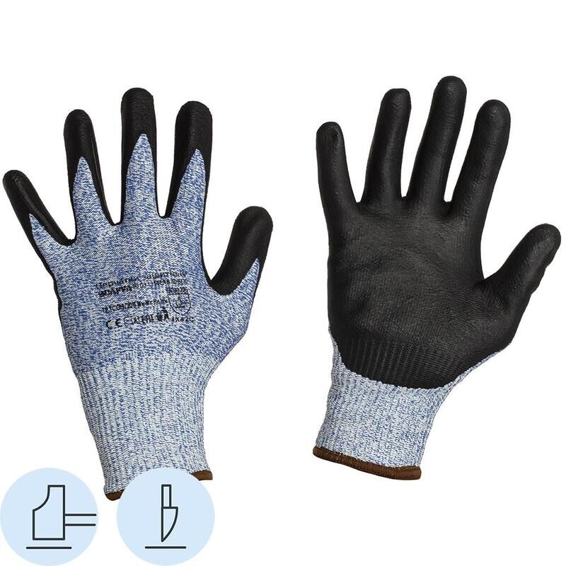 Перчатки Scaffa Рубеж Нит С DY1350FRB-B/BLK для защиты от порезов с нитриловым покрытием (18 петель, 13 класс, размер 10