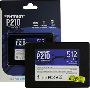 Накопитель SSD Patriot SATA III 512Gb P210S512G25 P210 2.5''