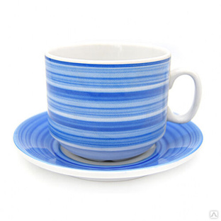 Чайная пара Добруш Капучино Infinity синий, 280мл фарфор 