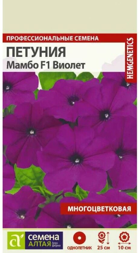 Цветы Петуния Мамбо Виолет F1 генетически карликовая семена