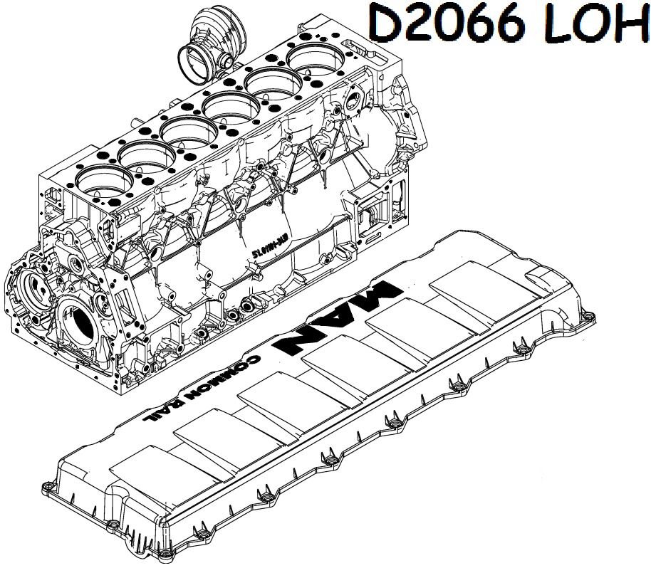 Двигатель Ман Автобус D2066LOH, Euro 3,4,5,6