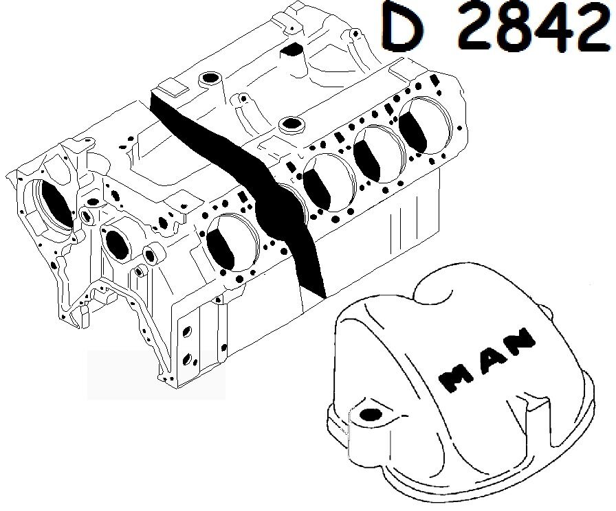 Двигатель Ман D2842LXE, D2842LXF, D2842LYE, D2842LZE Euro 1-3