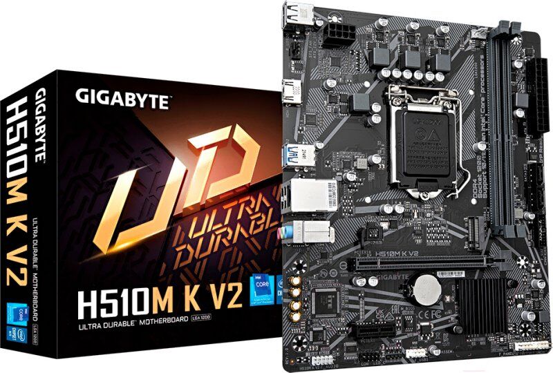 Материнская плата Gigabyte H510M K V2 Soc-1200 Intel H470 2xDDR4 mATX AC'97 8ch(7.1) GbLAN+HDMI