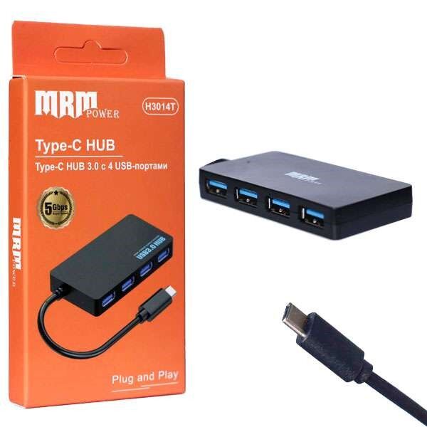 USB-разветвитель (Хаб) H3014T 4USB Ports 3.0 Type-C (Black)