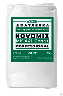 Шпатлевка полимер- цементная финишная NOVOMIX МК 011 белая 10 кг 