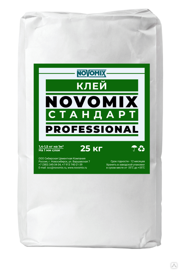 Клей NOVOMIX Стандарт 25 кг