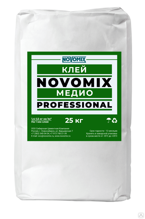 Клей NOVOMIX Медио 25 кг