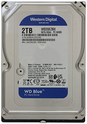 Жесткий диск HDD Western Digital Original SATA-III 2Tb WD20EZBX Blue (7200rpm) 256Mb 3.5''