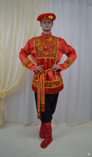 Народный костюм Лаковая шкатулка красный мужской 