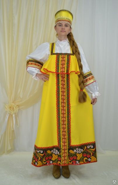 Русский народный костюм Хохлома-ткань