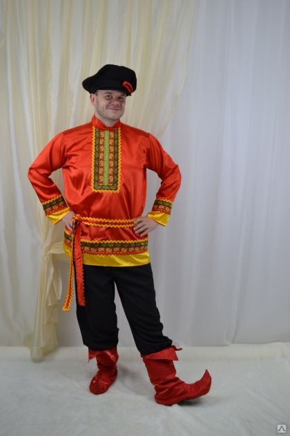 Русский народный костюм мужской красный