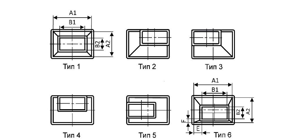 Переход вентиляционный с прямоугольного на прямоугольное сечение Тип 2