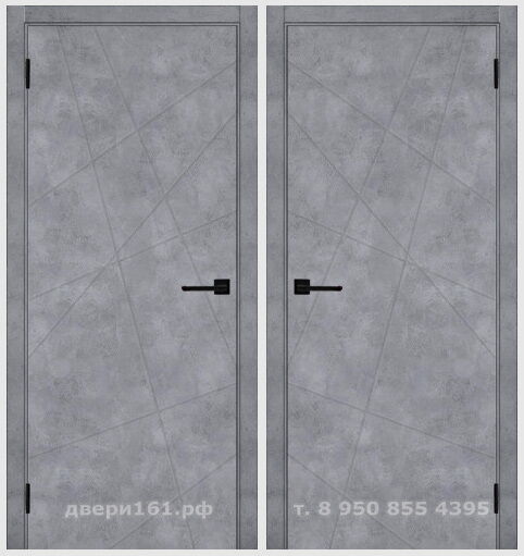 Тоскана бетон серый ДГ межкомнатная дверь покрытие экошпон. Производство Россия.