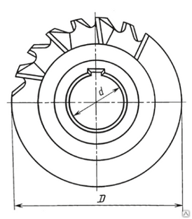 Фреза дисковая трехсторонняя разнонаправленный зуб 63х08х22 мм Z=12 тип 2 Р6М5 #1