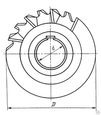 Фреза дисковая трехсторонняя разнонаправленный зуб 63х08х22 мм Z=12 тип 2 Р6М5