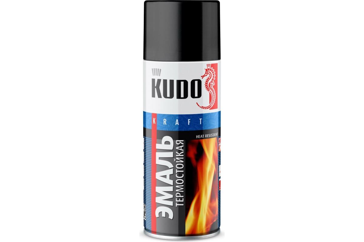 Эмаль термостойкая KUDO черная KU-5002