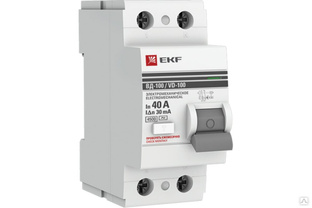 Выключатель дифференциального тока (УЗО) 2п 40А 30мА тип AC ВД-100 (электромех.) PROxima EKF #1