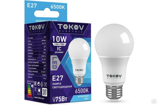 Лампа светодиодная 10Вт А60 6500К Е27 176-264В TOKOV ELECTRIC TKE-A60-E27-10-6.5K 