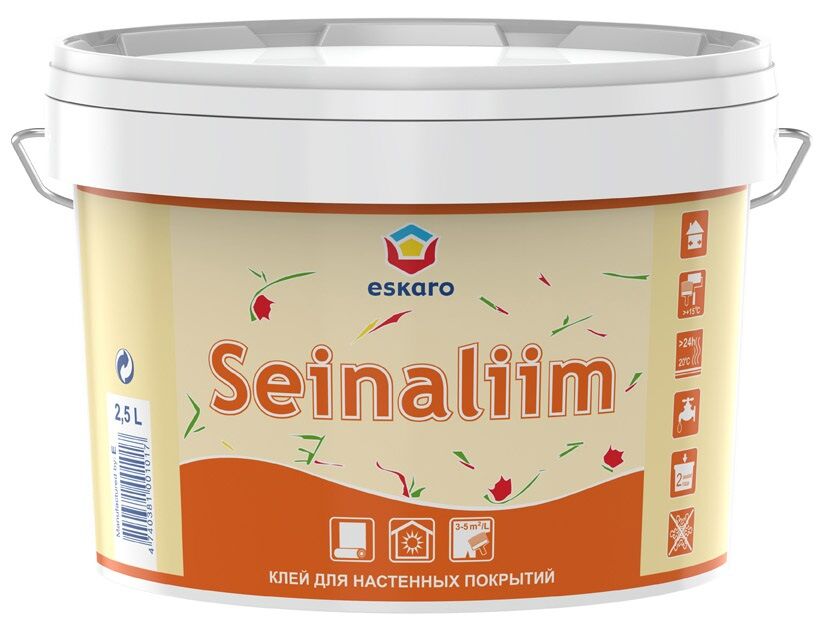 Клей для флизелиновых обоев "Eskaro Seinaliim" 2.5л ESKARO