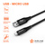 Кабель USB - micro USB 1м, черный нейлоновый ACH-M-23 AIRLINE #2