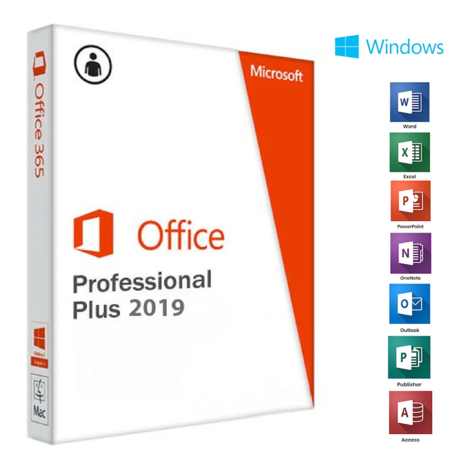 Програмное обеспечение Office 2019 professional plus box (со всем комплектом)