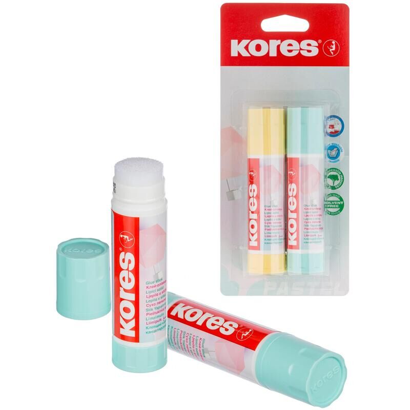 Клей-карандаш Kores Pastel 20 г (2 штуки в упаковке)