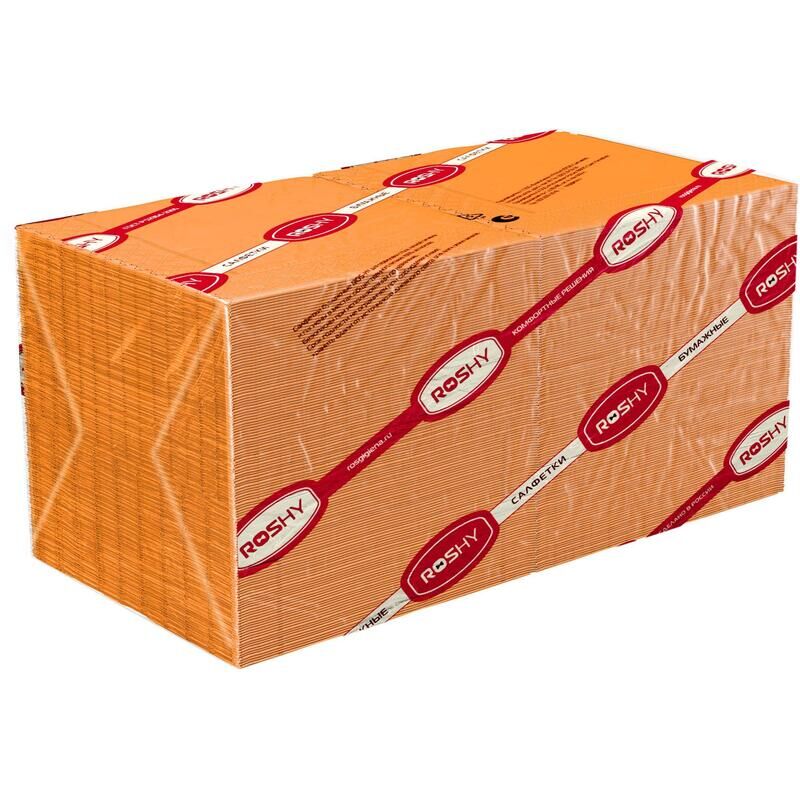 Салфетки бумажные Profi Pack 24x24 см оранжевые 2-слойные 250 штук в упаковке NoName