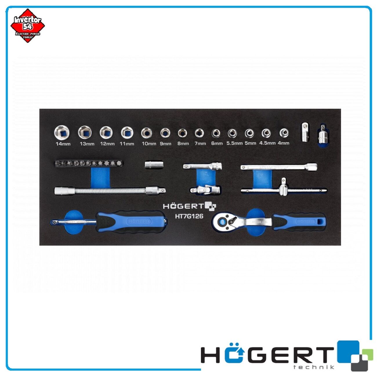 Набор инструментов HOEGERT с трещоткой HT7G126