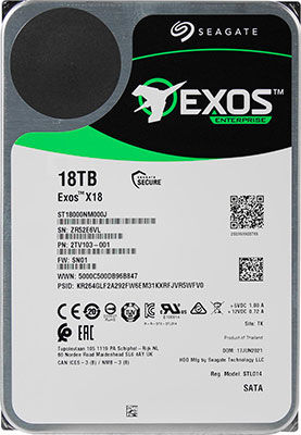 Жесткий диск HDD Seagate Original SATA-III 18Tb ST18000NM000J Exos X18 512E (7200rpm) 256Mb 3.5''