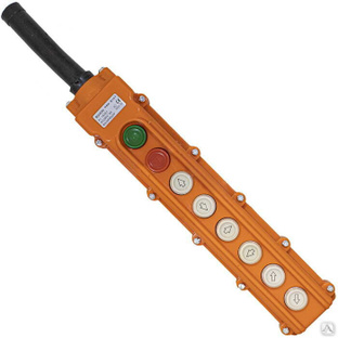 Пост 8-ми кнопочный на кабель RUICHI GB8-B107, 50х70х320 мм, 250 В, 5 А, 50 мОм, -25…+70 °С, пластик, крышка ABS 