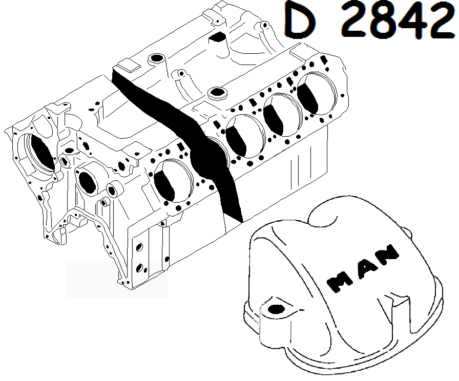 Блок двигателя Ман D2842LE, D2842LF MAN 51011006286, 51011006685