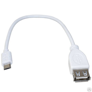 Компьютерный шнур RUICHI USB 2.0 A (f) -micro USB B (m), 0.2 м, белый 