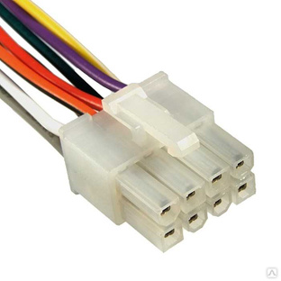 Межплатный кабель питания (вилка) типа Mini-Fit RUICHI 2x4, AWG20, 0,3 м 