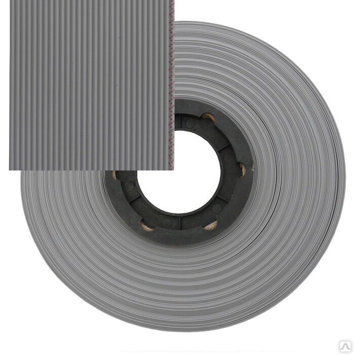 Кабель ленточный 30-проводный RUICHI, шаг 1,27 мм, сечение 28 AWG, жила CU, изоляция PVC, цвет серый
